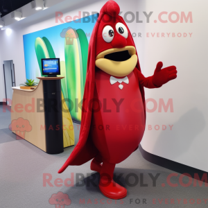 Red Baa-mascottekostuum...