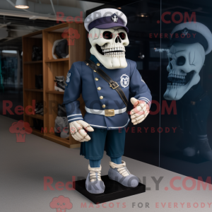 Navy Skull maskot kostume...