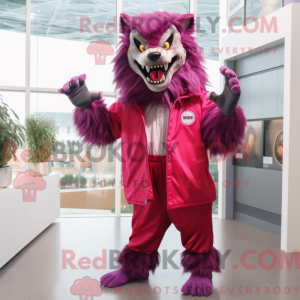 Magenta varulv maskot...