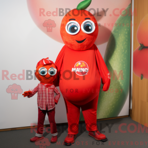Rød Mango maskot drakt...