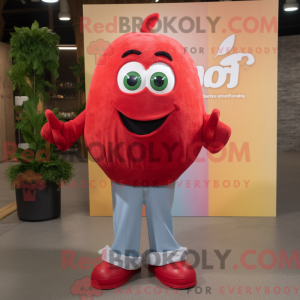 Rød Mango maskot drakt...