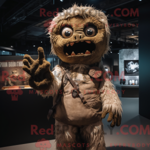 Brun Undead maskot kostume...