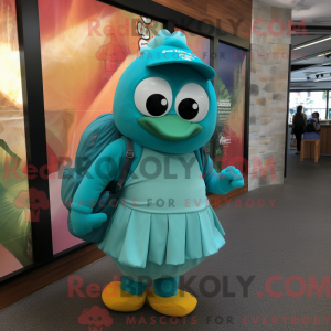 Teal But mascottekostuum...