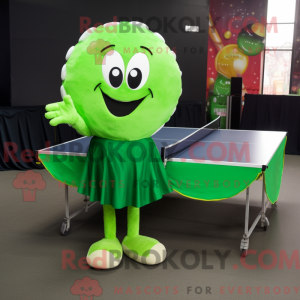 Grønt bordtennisbord maskot...