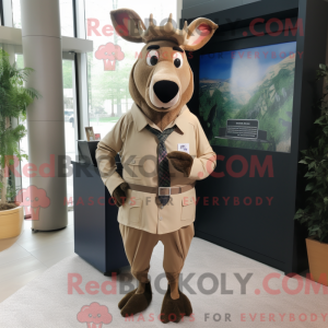 Tan Elk maskotdraktfigur...