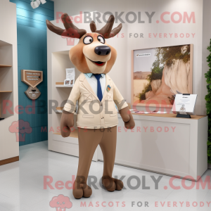 Tan Elk mascot costume...