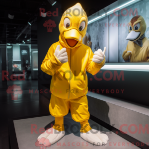 Gele Zwanen mascottekostuum...