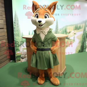 Olive Fox mascottekostuum...