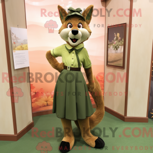 Olive Fox mascottekostuum...