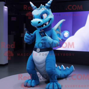 Blue Dragon maskot kostume...