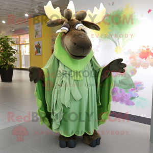 Olive Moose maskot kostym...