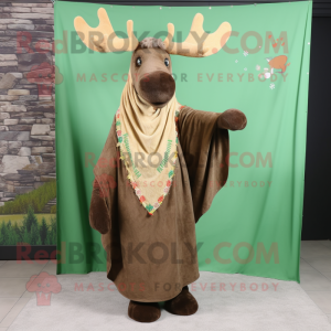 Olive Moose maskot kostym...