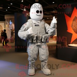 Silver Army Soldier maskot...