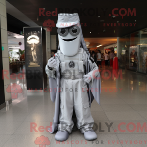 Silver Army Soldier maskot...