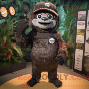 Black Sloth mascottekostuum...