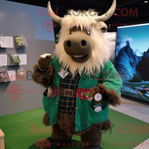 Grøn Yak maskot kostume...