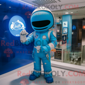 Blå Astronaut maskot...