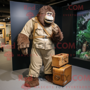Tan Gorilla maskot kostume...