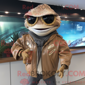 Tan Ceviche maskot kostume...