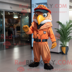 Peach Hawk mascottekostuum...