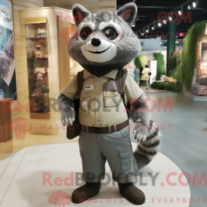 Gray Raccoon mascot costume...
