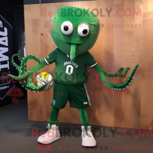 Forest Green Octopus maskot...