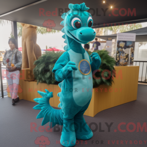 Teal Seahorse mascot...