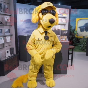 Yellow Dog maskot kostym...
