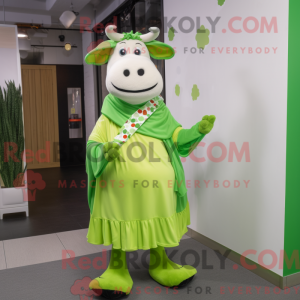 Lime Green Cow maskot...