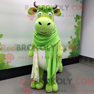 Lime Green Cow maskot...