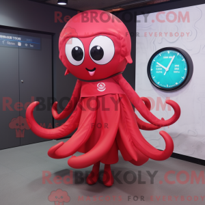 Red Squid-maskotdraktfigur...