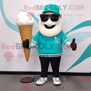 Teal Ice Cream Cone...