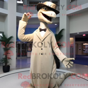 Beige Brachiosaurus mascot...