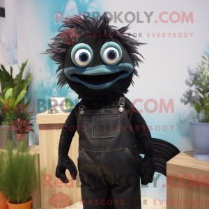 Sort Betta Fish maskot...
