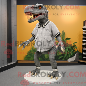 Grå Spinosaurus maskot...