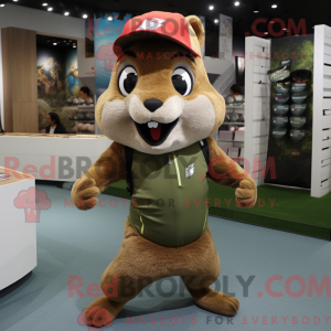 Oliven egern maskot kostume...