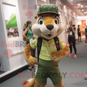 Oliven egern maskot kostume...