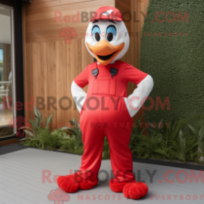 Fantasia de mascote cisnes vermelhos com macacão e palmilhas - Cisnes mascotes - REBROKO_333518 - RedBrokoly.com