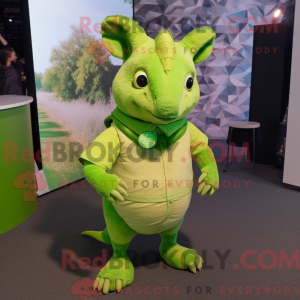 Lime Green Armadillo mascot...