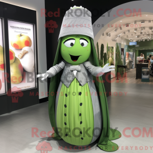 Sølv agurk maskot kostume...