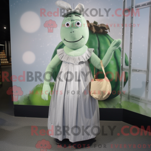 Sølv agurk maskot kostume...