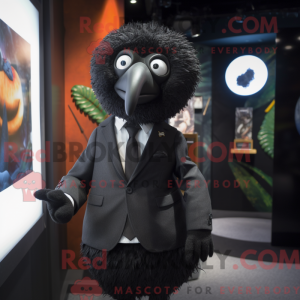 Svart Kiwi-maskotdraktfigur...
