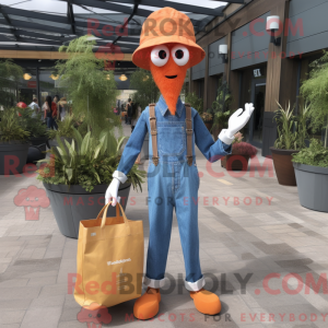 Orange Stilt Walker maskot...