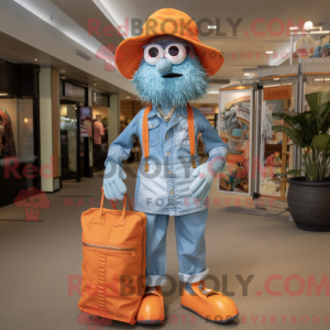Orange Stilt Walker maskot...