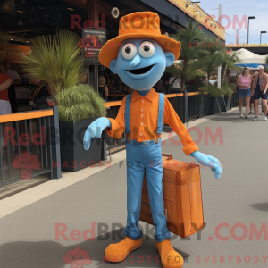 Orange Stilt Walker mascot...