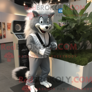 Grijs Skunk-mascottekostuum...