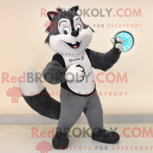 Grå Skunk maskot kostyme...