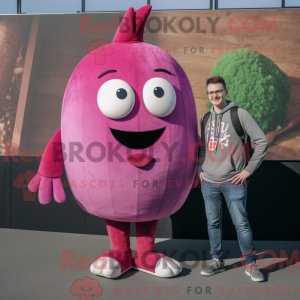 Magenta nepe maskot kostyme...