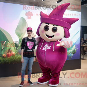 Magenta nepe maskot kostyme...
