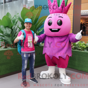 Magenta nepe maskot kostyme...